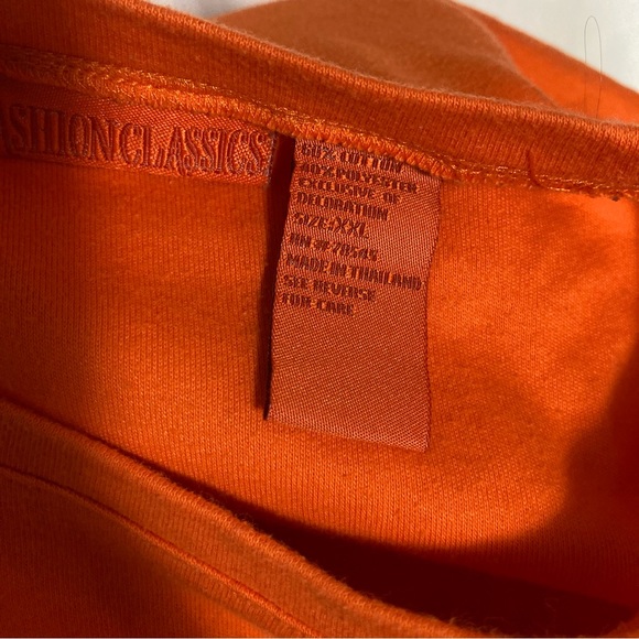 Women’s Halloween orange long sleeve top beaded appliqué extra large - Picture 5 of 6